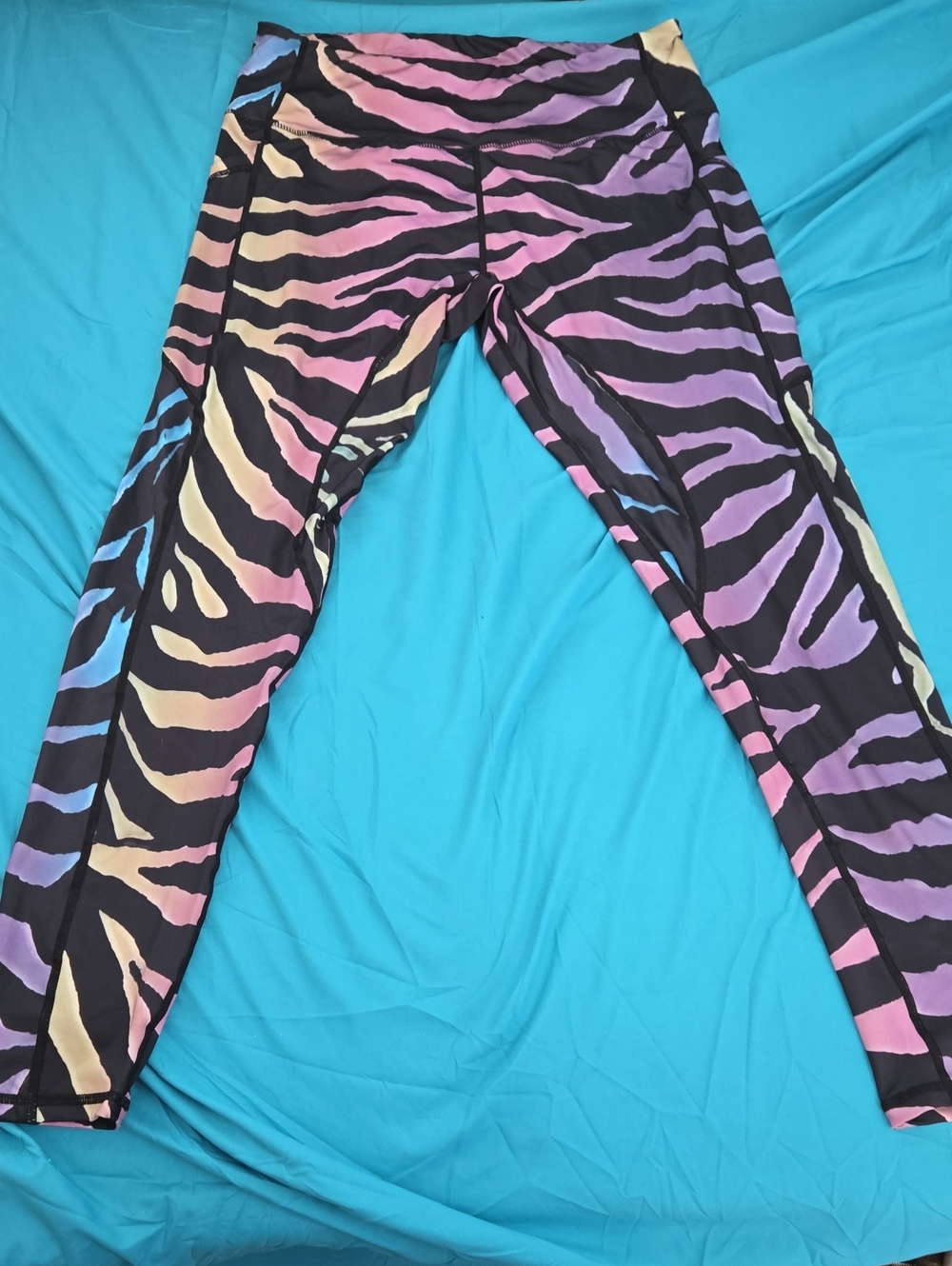 Source Unknown Multicolor Zebra Print Leggings
